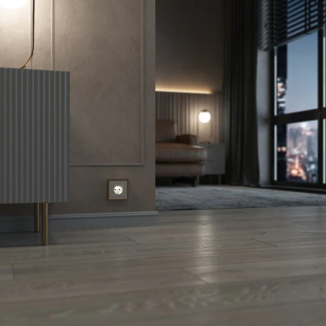 Розетка с подсветкой и датчиком освещенности (айвори матовый) Werkel W1171462 (a069610)