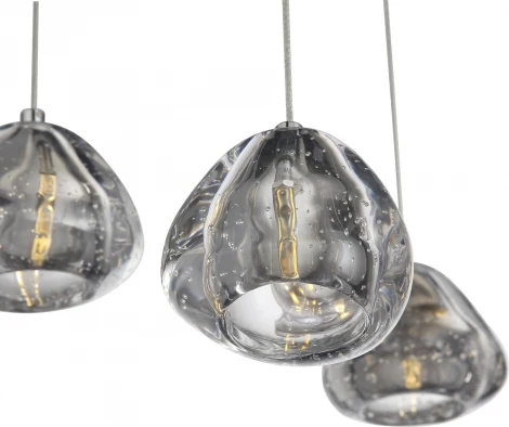 Подвесной светильник ST Luce Waterfall SL6017.101.13 Хром/Прозрачный с пузырьками воздуха LED 13*3W (220V, на проводе)