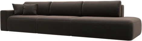 Диван прямой Лига-036 НПБ Модерн Лонг подлокотник слева (Коричневый/Велюр) Лига Диванов арт.121360L