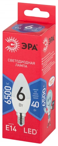 Лампочка светодиодная E14 6W ЭРА LED B35-6W-865-E14 R