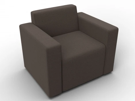 Кресло Лига-093 (ДСП,Брус,Фанера/Пластик/Рогожка/Коричневый) Лига Диванов 132461