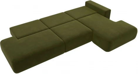 Диван угловой Лига-036 НПБ Модерн Лонг правый угол (Зеленый/Микровельвет) Лига Диванов арт.121419