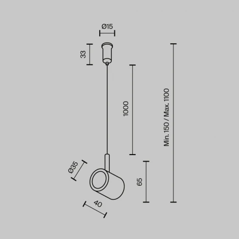 Потолочный коннектор с тросовым подвесом Tau в шинопровод Maytoni Tau TRA154CSW-1BS