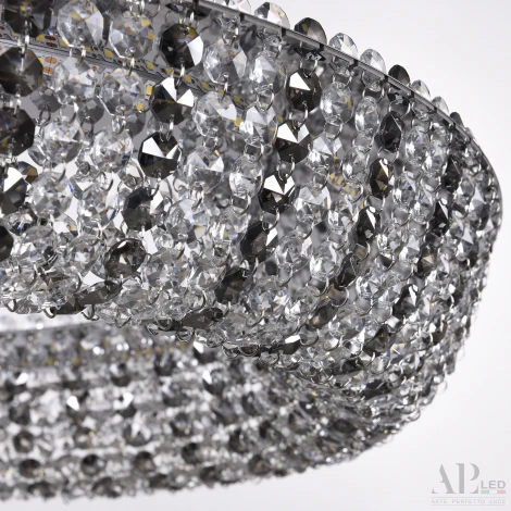 Подвесная люстра светодиодная APL LED Sicilia SH502.0.60.R.Ni.4000.Clear.731 (220V, хрусталь, на тросе, круглые)