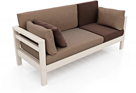 Диван Arsko прямой Домино Б беленый дуб велюр светло-коричневый/темно-коричневый