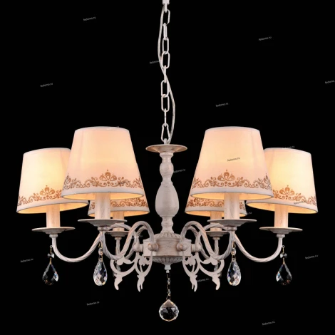 Люстра подвесная Natali Kovaltseva Biarritz, 6 плафонов, слоновая кость с золотом, белым и прозрачным