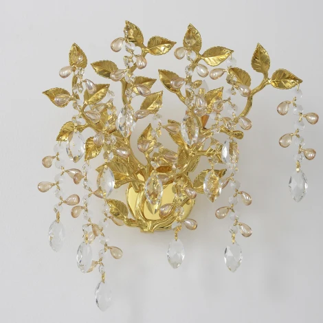 Бра Crystal Lux EDEN AP2 GOLD (220V, подвески, листья, ветки)