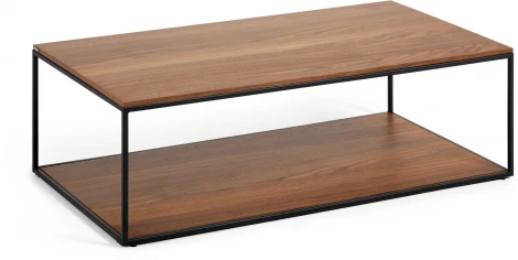 Yoana Журнальный столик из орехового шпона и черного металла 110 x 60 см La Forma (ex Julia Grup) арт.146309