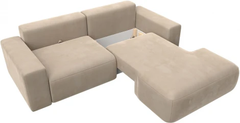 Диван угловой Лига-036 НПБ Классик правый угол (Бежевый/Велюр) Лига Диванов арт.121373