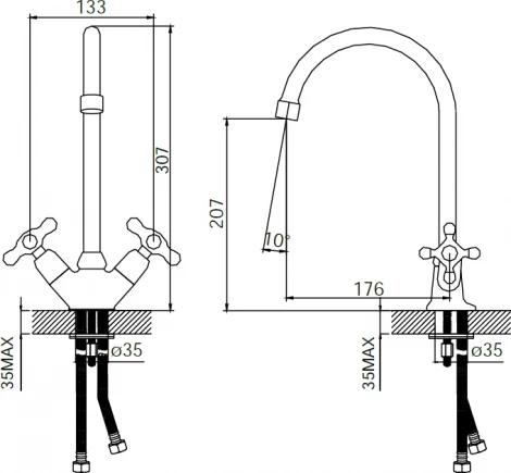 Смеситель Iddis Jeals 59000T4C+W04 для кухонной мойки