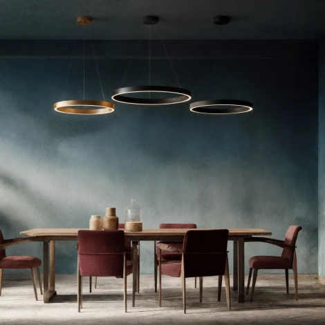 Подвесной светильник кольцо светодиодный Denkirs Raydia DK6273-BK