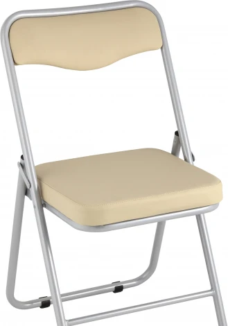 Складной стул Stool Group Джонни экокожа кремовый каркас металлик УТ000035366