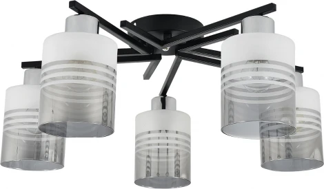 Потолочная люстра Escada Torenia 1132/5P 5x60Вт E27, металл/стекло, черный/хром, матовый/дымчатый (220V)