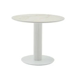 Стол круглый Терралино D90 верх керамика белый матовый, основание металл белый Stool Group арт.УТ000041595