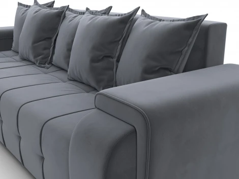 Диван угловой Лига-121 левый угол (ДСП,Брус,Велюр/Серый) Лига Диванов 137348L