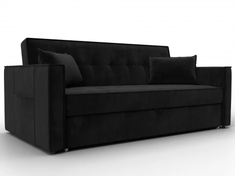 Диван прямой Лига-104 (160) (ЛДСП,Брус,Фанера,Велюр/Черный) Лига Диванов 134889