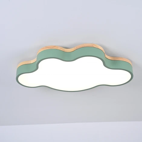 Потолочный светильник Wi-Fi Cloud Eco D83 Green By ImperiumLoft Cloud-Eco01 (для детской, LED, 220V, голосовое управление, умный дом - Алиса, тучи)