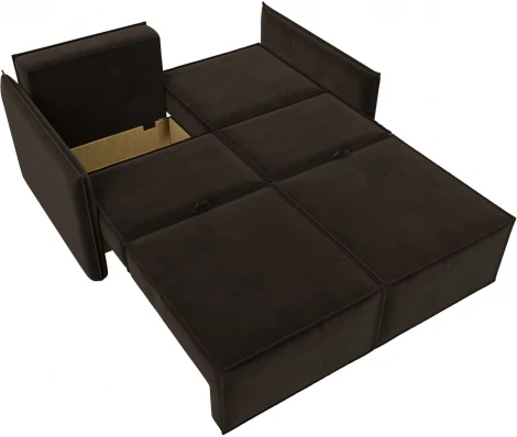 Диван прямой Либерти мини (Коричневый/Микровельвет) Лига Диванов арт.121904