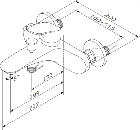 Смеситель Am.Pm Like F8010016 для ванны с душем