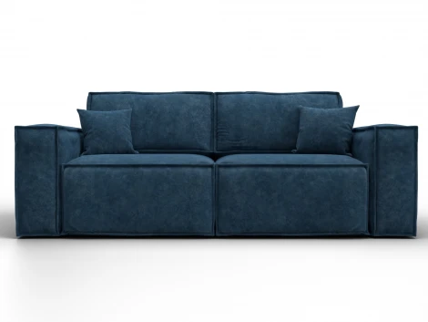 Диван прямой Лига-081 НПБ (ДСП/Пластик/Велюр/Синий) Лига Диванов 130115