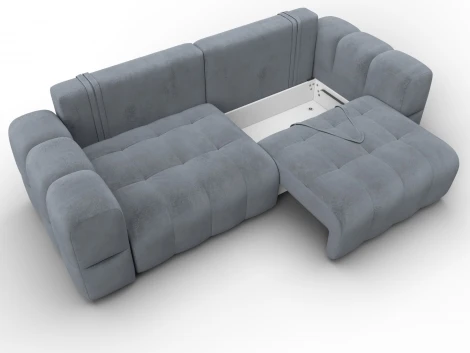 Диван прямой Лига-110 НПБ (ДВП,ДСП,ЛДСП,Брус,Фанера,Велюр/Серый) Лига Диванов 136512