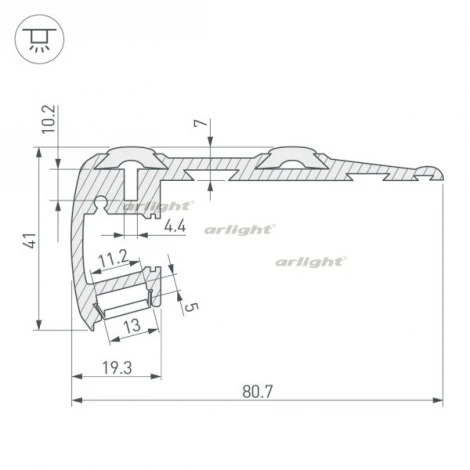 Профиль STEP-2000 BLACK (Алюминий) 018507 Arlight STEP