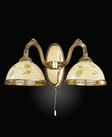 Бра Reccagni Angelo 6308 A 6308/2 (220V, выключатель, листья)