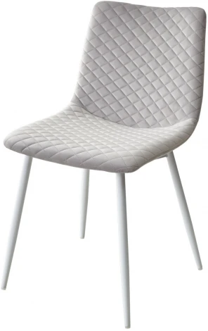 Обеденный стул M-City TINTIN BLUVEL-03 LIGHT GREY / белый каркас