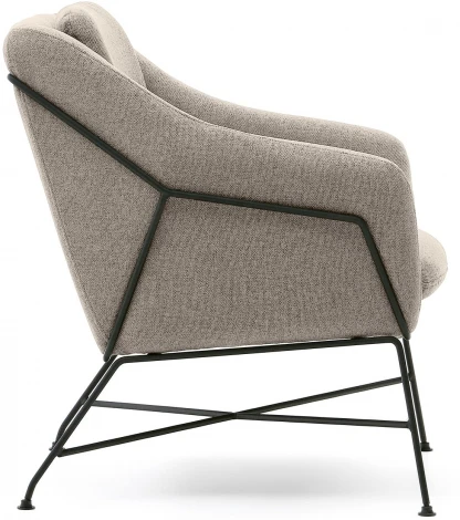 Brida Кресло бежевое на черных стальных ножках La Forma (ex Julia Grup) арт.181449