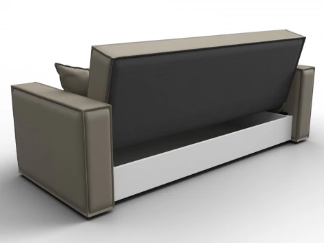 Диван-книжка Куба (ДСП,ЛДСП/Пластик/Экокожа/Бежевый) Лига Диванов 127449