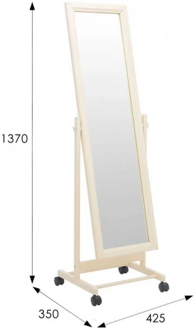 Зеркало напольное В 27Н слоновая кость 137 см х 42,5 см от фабрики Mebelik