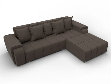 Диван угловой Лига-121 правый угол (ДСП,Брус,Рогожка/Коричневый) Лига Диванов 137341