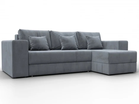 Диван угловой Лига-076 угол универсальный (ДСП/Пластик/Велюр/Серый) Лига Диванов 129849