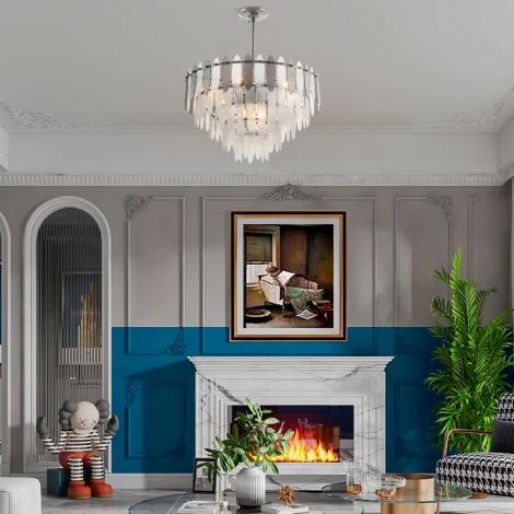 Подвесная люстра хрустальная на штанге Arte Milano Sorrento-1309 371309/9/300/580 CR (220V)