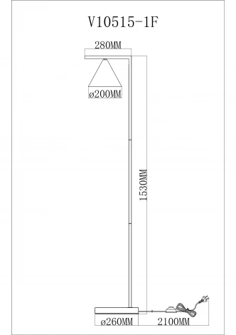 Торшер с выключателем Moderli Omaha V11592-1F (220V)