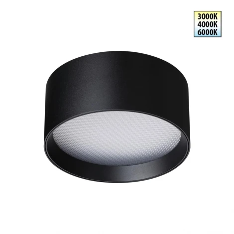 Светильник накладной светодиодный с переключ. цв. температуры Novotech Orbis 359597 черный IP20 LED 18W 220-240V 3000К\4000К\6000К