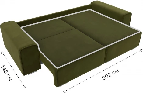 Диван угловой Лига-029 правый угол (Зеленый/Микровельвет) Лига Диванов арт.121920