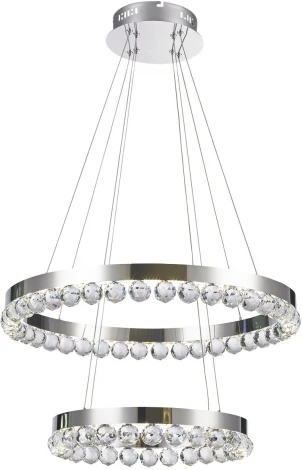 Подвесной светильник ярусный каскадный Глобула 690010502 DeMarkt (LED, 220V, пульт управления, на тросе, кольцо)