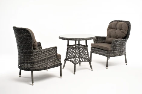 "Алиса" кофейный комплект из искусственного ротанга, цвет графит 4SIS арт.УТ-00007671