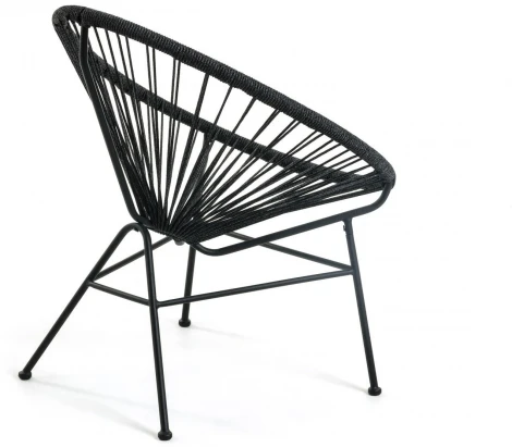 Кресло La Forma (ex Julia Grup) Samantha (Черный/ Сталь,Металл,Веревка)