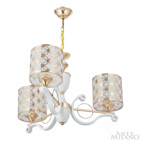 Подвесная люстра Arte Milano Florentia-3097 303097/3 Wh/Gd (220V, на цепи)