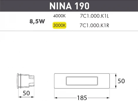 Встраиваемый светильник уличный Fumagalli Nina 7C1.000.000.WYK1L (220V, IP55)