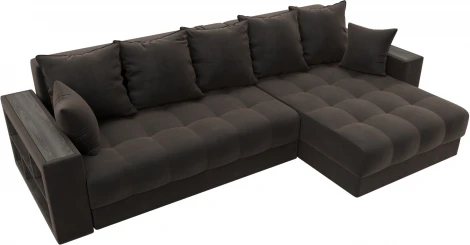 Диван угловой с декором и полкой Лига-050 НПБ Лига Диванов (Велюр) арт.128595