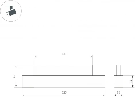 Трековый светильник магнитный Downlight MAG-ORIENT-LASER-L235-8W Warm2700 (WH, 24 deg, 48V) (Arlight, IP20 Металл) 051734 (LED)