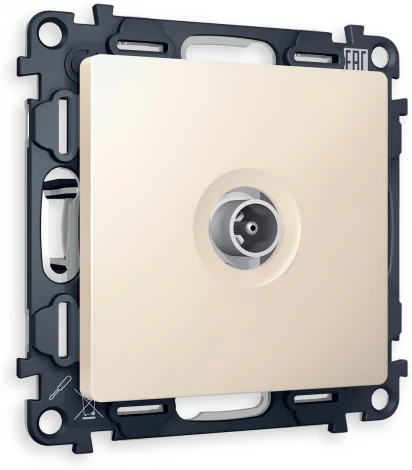 Комплект механизма Ambrella Volt TV розетки оконечной ALFA MA333010 Бежевый матовый 50-870 MHz 1dB QUANT