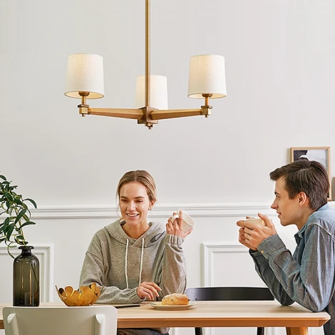 Потолочная люстра на штанге Jorgenson D70 Beige/Light Wood By ImperiumLoft Stavra01 (220V)