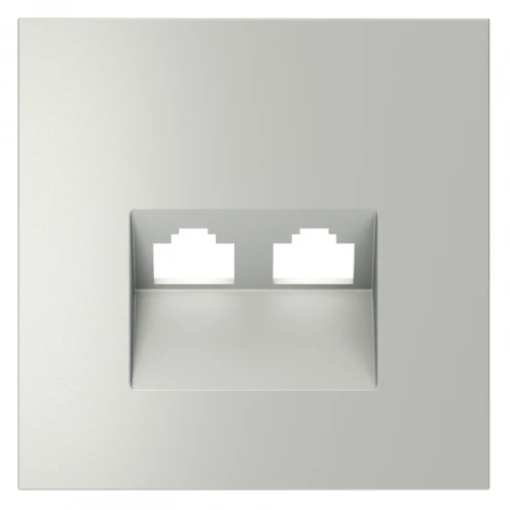 Накладка для розетки компьютерной двойной RJ45+RJ45 Voltum S70 VLS001405 (сталь)