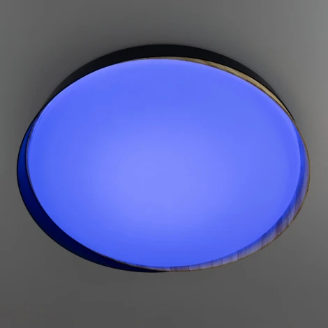 Потолочный светильник RGB круглый Citilux Bonny CL754451G Черный+Клен LED с пультом (220V, круглые)