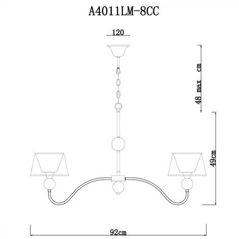 Подвесная люстра Arte Lamp Turandot A4011LM-8CC