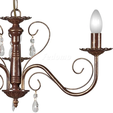 Люстра подвесная Day&Night, 3 лампы, черный с золотом и прозрачным